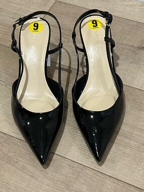 Nine West Rowen Slingback Black Pointed Pumps
